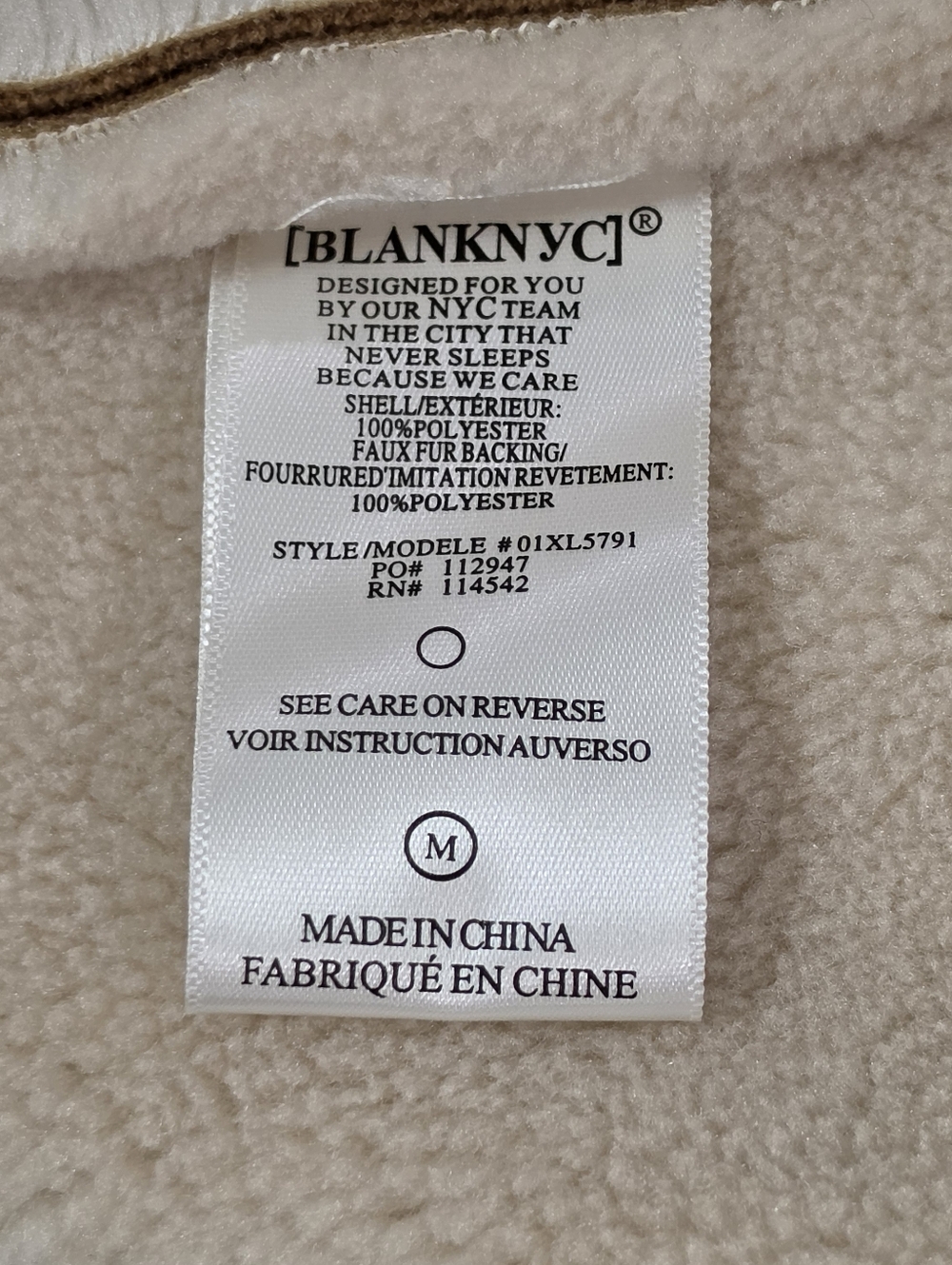Blank NYC Feels Natural Tan Faux Fur Coat Size Medium - Picture 15 of 16